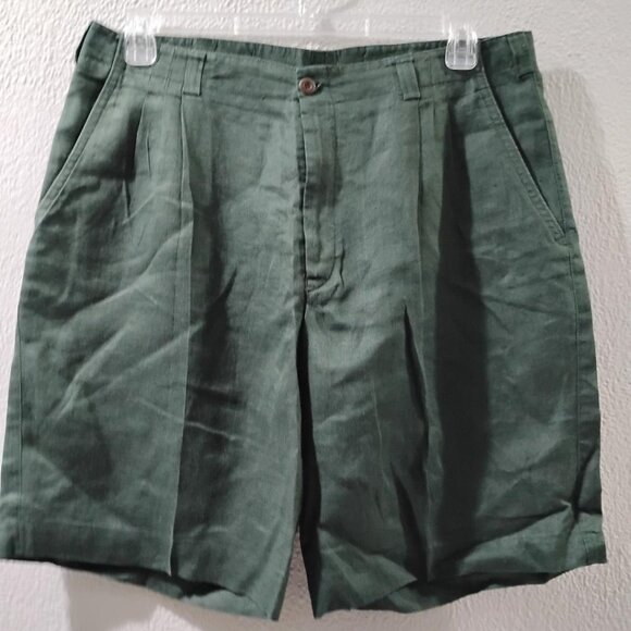 SANDY BAY- 36-DARKER OLIVE GREEN ,BERMUDAS PLEATED- MADE IN REPUBLIC S. AFRICA - Picture 3 of 5